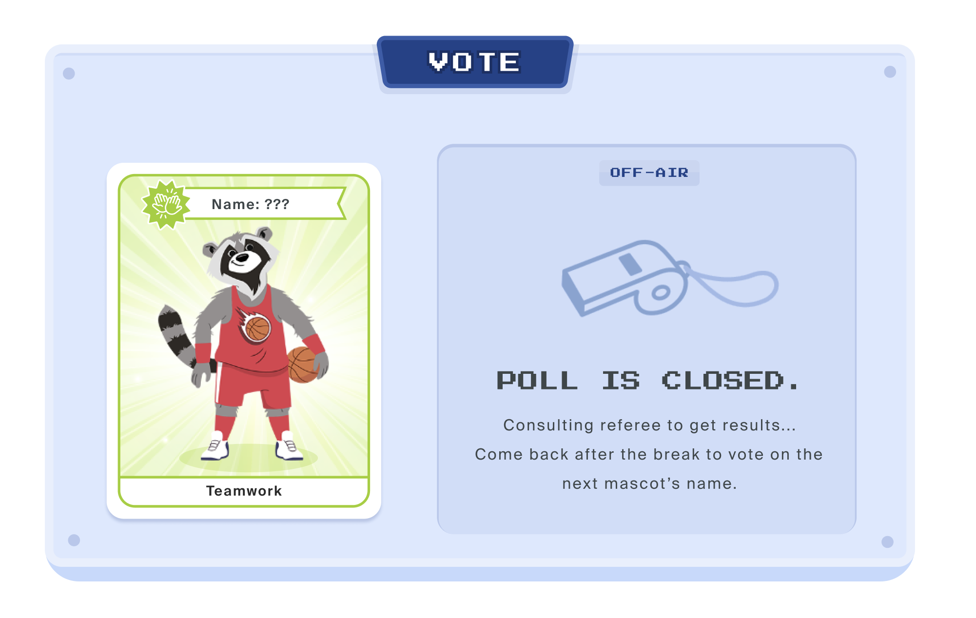 Voting section UI when voting is closed.
